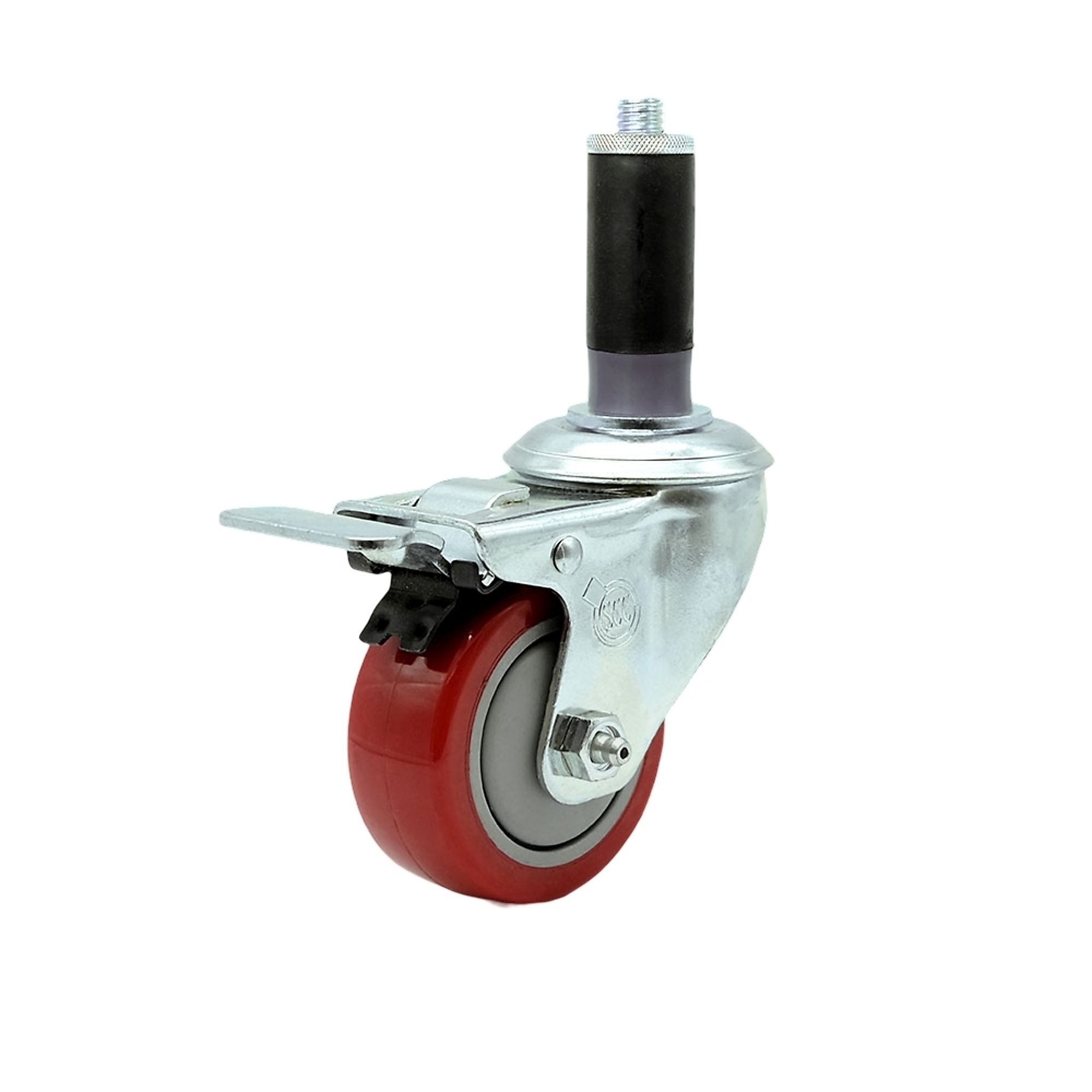 Service Caster, 3in. x 1 1/4in. Stem Caster, Wheel Diameter 3 in, Caster Type Swivel, Package (qty.) 1, Model# SCC-SSTTLEX20S314-PPUB-RED-MTG42